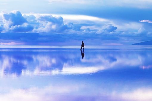 Person walking in shallow water